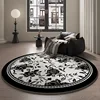 Round Retro Living Room Carpet Machine Washable Bedroom Carpets Art Petal Coffee Table Rug Soft Comfortable Cloakroom Rugs Tapis 4