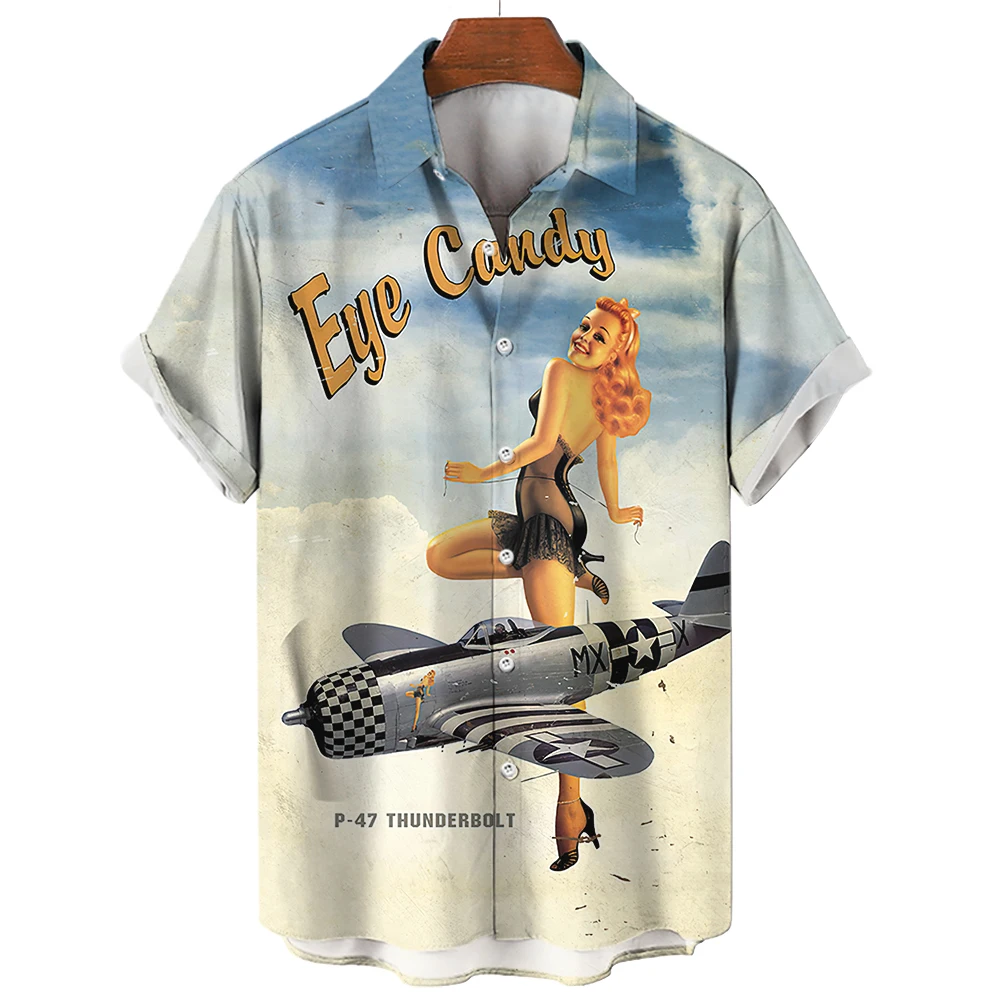 Hawaiian Sexy Rock Women's Hip Style Men Shirts Hop Monroe