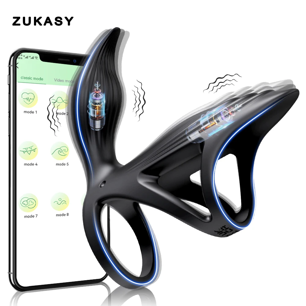 APP Anello Bluetooth Anello Ritardo Eiaculazione Stimolatore clitorideo Giocattoli sessuali per uomini Anello coppia Manica Dick_voghion.com