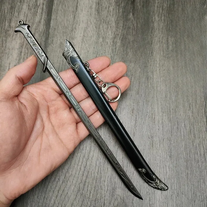 Glamdring Aragorn Narthil Sword Elves Anduril Middle-earth Weapon 22CM Metal Katana Samurai Sword Keychain Ornaments Gifts Toys 2