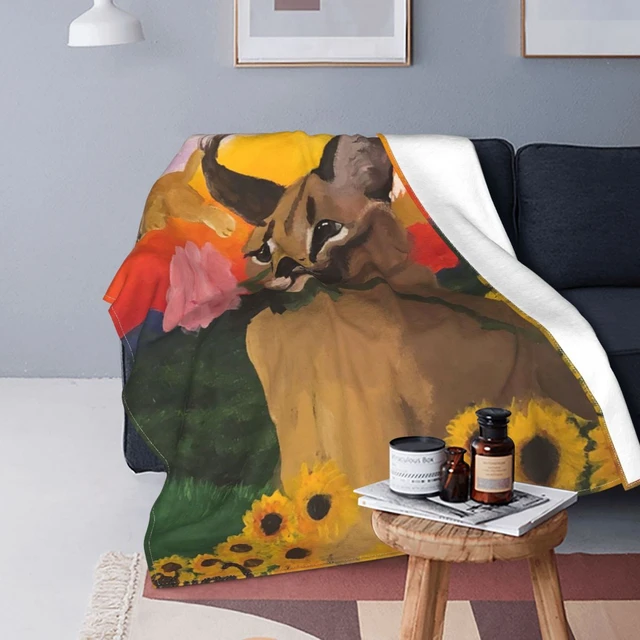 Caracal gato cobertores floppa animal flanela novidade macio lance cobertor  para cama lounge verão - AliExpress