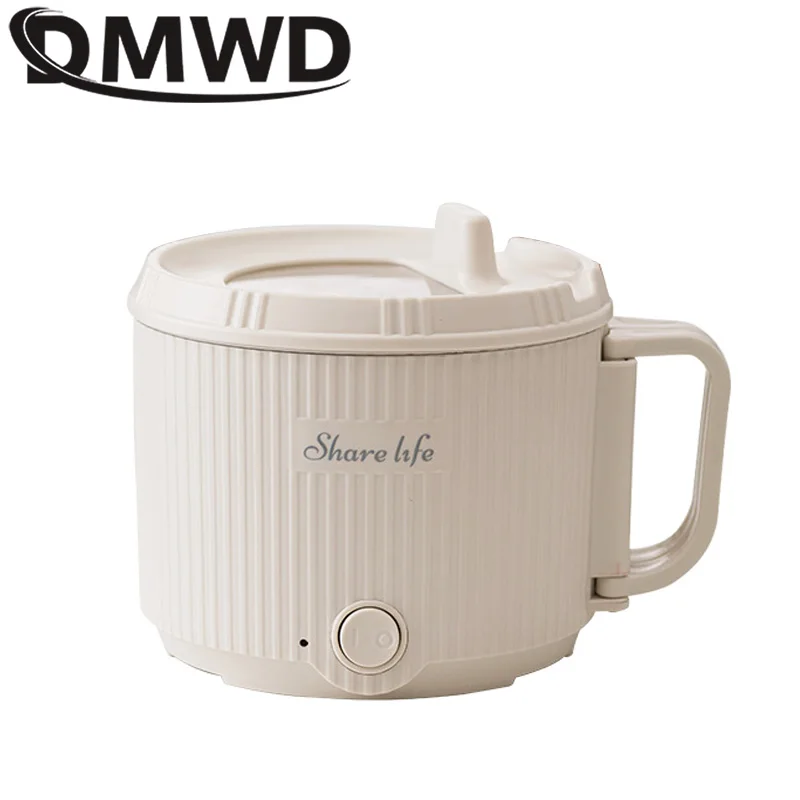 Electric Cooking Pot Multifunction Rice Cooker Mini Portable 1.6L Instant Noodles Fast Food Pot Porridge Soup Hot Pot Frying Pan 5