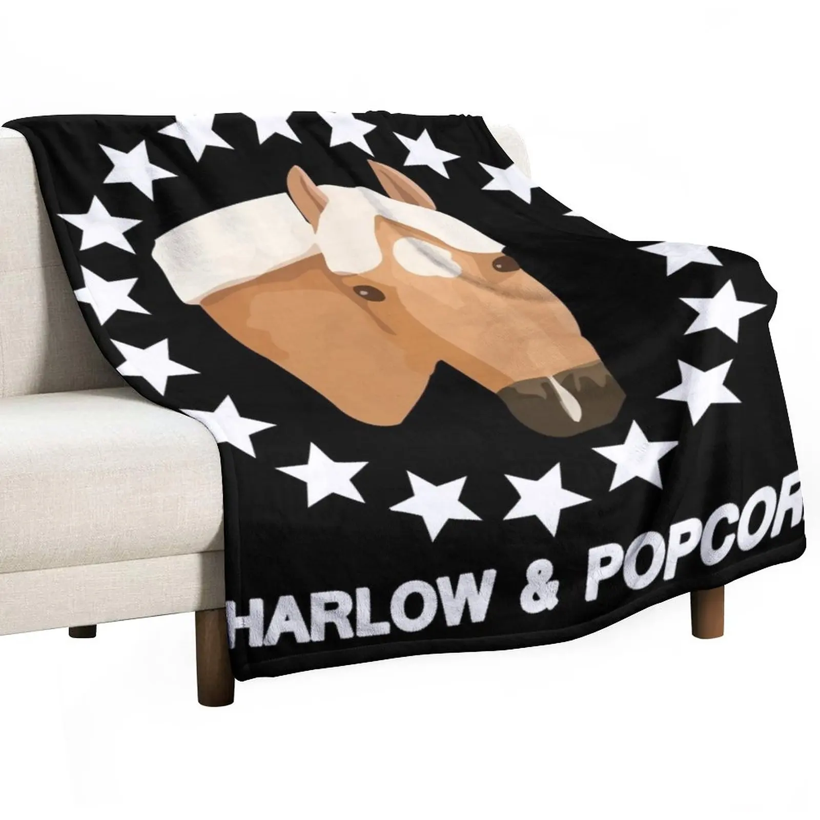 

Harlow And Popcorn Merch Popcorn The Pony Throw Blanket Decorative Bed Blankets Fluffy Soft Blankets