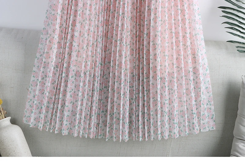 TIGENA 3 Layers Floral Print Maxi Tulle Skirt Women 2022 Summer Holiday Aesthetic A Line High Waist Pleated Long Skirt Female golf skirt