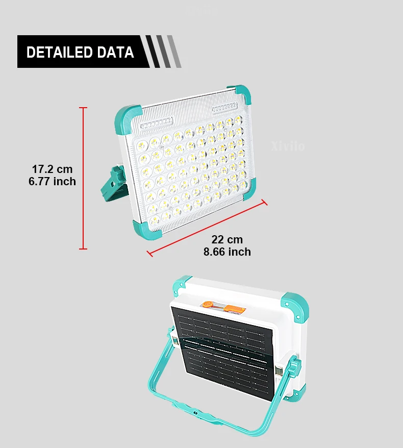 69000000LM Solar Rechargeable Floodlight 4 Colors Camping Lantern Tent Light Power Bank Work Emergency Light with Strong magnet