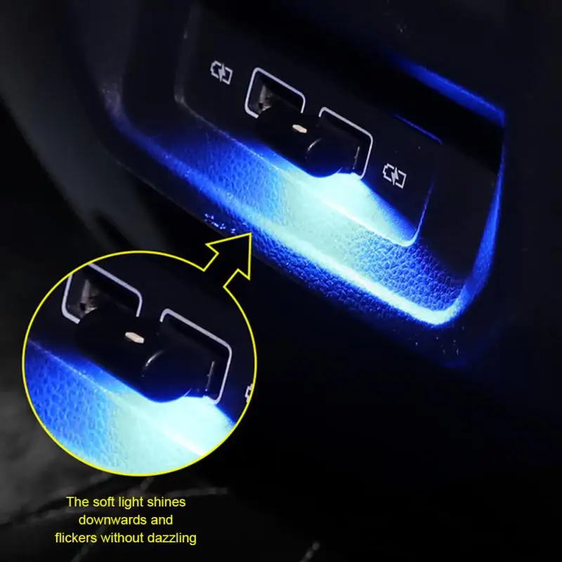 자동차 미니 야간 램프 비상 조명, 미니 USB LED 자동차 조명, 자동차 인테리어 분위기 조명, 장식 램프, 1 개, 2 개, 3 개