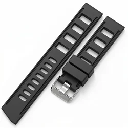Premium Breathable Silicone Waterproof Sport Band - 22mm (Black)