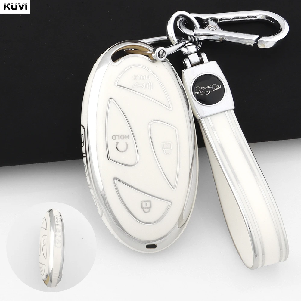 Elegant Pink TPU Car Smart Key Cover, 5-7 Button Design