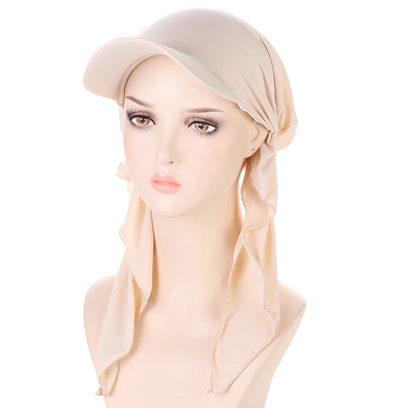 New Unisex Cotton Solid Color Hat Fashion Square Scarf Cap Soft Headscarf Baseball Cap Outdoor Brim Sunshade Anti-UV Hats Gifts