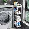 4 Floors Home Bathroom Mobile Storage Rack Beauty Salon Trolley Shelf Portable Clip-in Storage Rack Multi-Layer Snack Rack 5