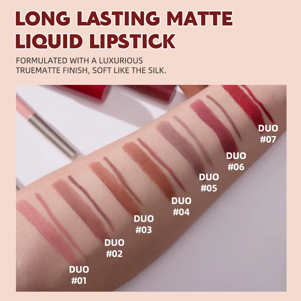 Face Secret Matte Lipstick&lip Liner Set 7 Colors Waterproof Lip Liner High Pigmented Slim Long Lasting Lip Gloss 6