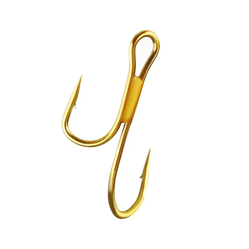 20pcs Double Fishing Hook High Carbon Steel Golden Barbed Hook 2# 4# 6# Pike Trout Perch Ringed Fishhooks Fishing Hook