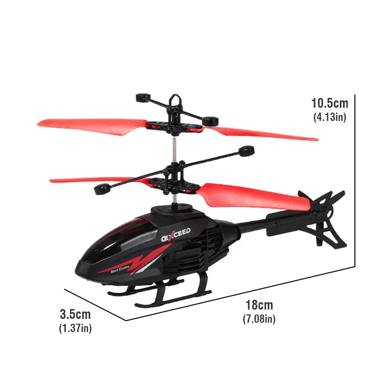 Rc Helicopter 2Ch Induction Interaction Remote Control Aircraft Children Electric Rc Flying Toy Plastic Flashing Light Plane Toy