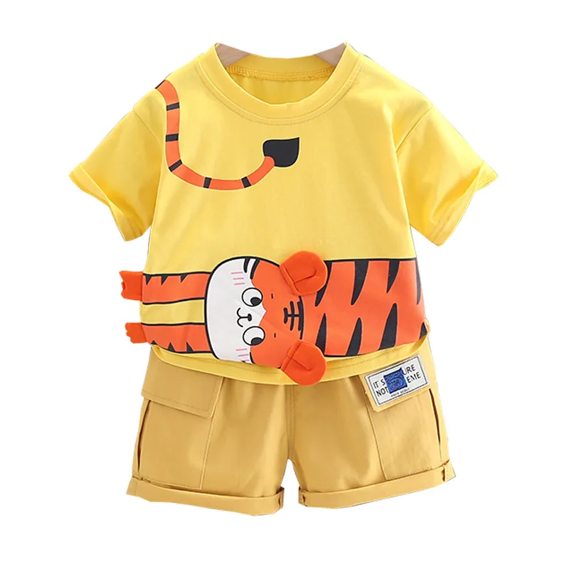 Infant Clothes Summer Boys Clothing Set 04 Years Baby Cartoon Tiger