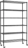 48"L×18"W×82"H Wire Shelving Unit Storage Cart Metal Shelf Rolling Utility Cart 2100Lbs Capacity with 6 Tier Casters 1