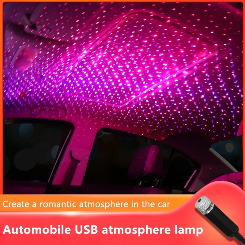 USB Car Interior Roof LED Star Light Atmosphere Starry Sky Night Projector  Lamp