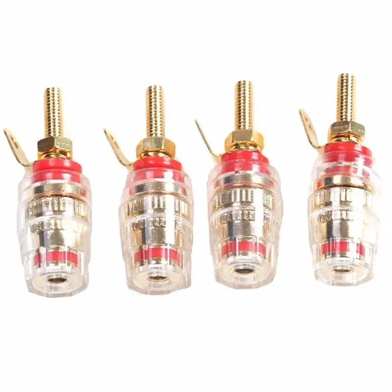 8pcs 42MM 금도금 스피커 터미널 바인딩 포스트 앰프 플러그 소켓 커넥터 4mm 바나나 플러그 커넥터에 적합