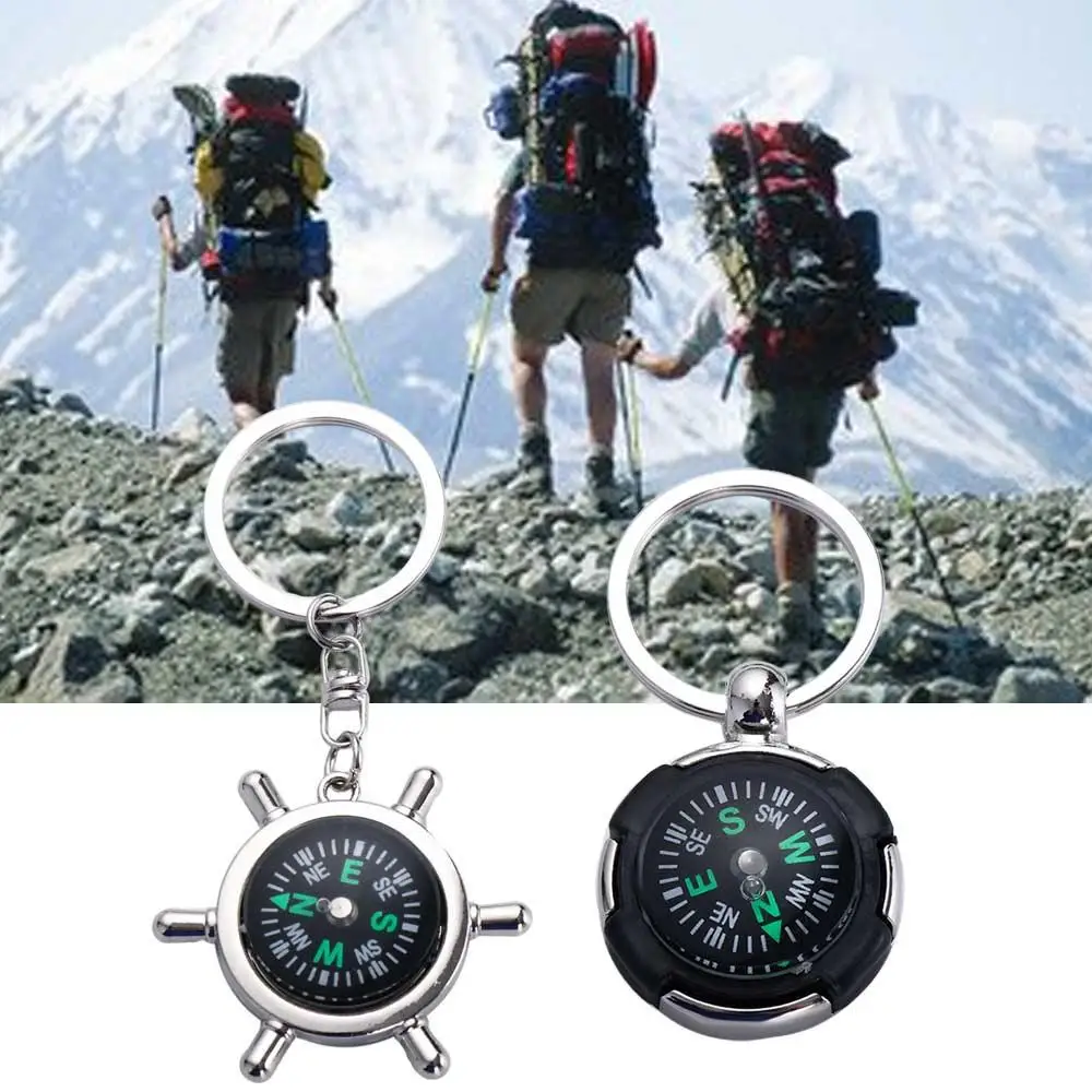 Carabiner Keyring Riding Equipment Accessories Navigator Outdoor Emergency Wild Compass Pocket Compass Keychain Mini Compass