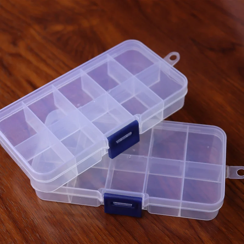 10 Grids Adjustable Transparent Plastic Storage Box For Small Component  Jewelry Tool Box Bead Pills Organizer Nail Art Tip Case - AliExpress