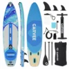 Inflatable Stand Up Paddle Board for Adults,450lbs Load Capacity,Non-Slip EVA Deck,Complete Kit with carrying Bag, 335x86x15 cm