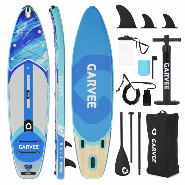 Inflatable Stand Up Paddle Board for Adults,450lbs Load Capacity,Non-Slip EVA Deck,Complete Kit with carrying Bag, 335x86x15 cm