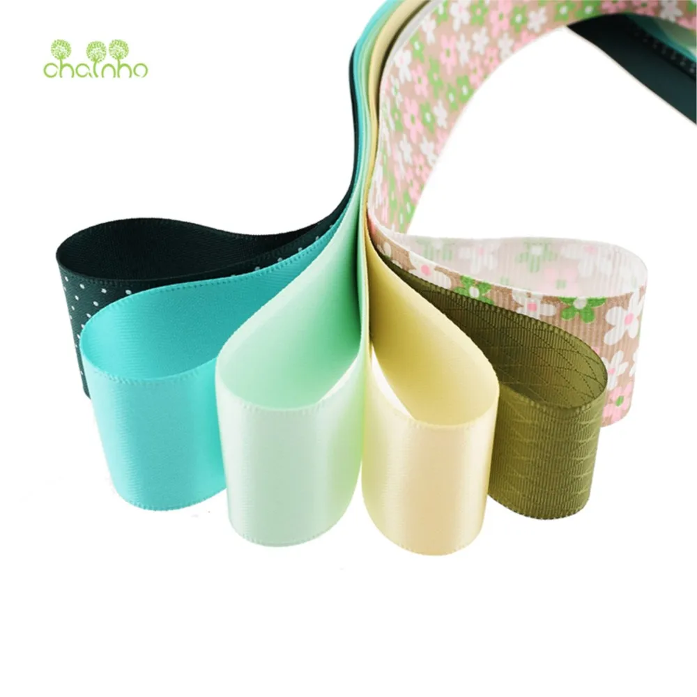 Chainho,Mix Green Ribbon Set,23 Yard/Lot,High quality,DIY Handmade Gift Craft Packing Wedding Hair Accessories Materials,RB15