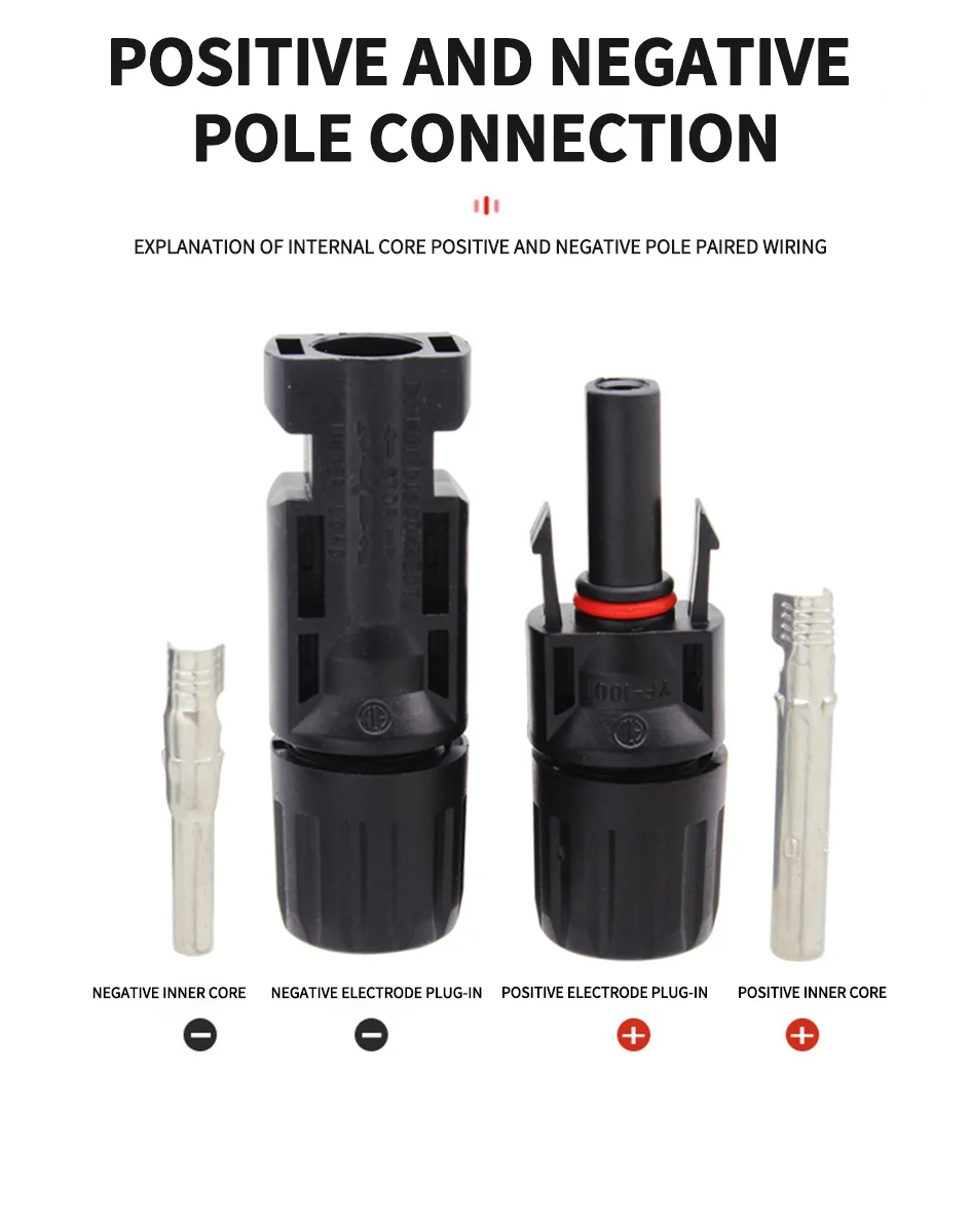 Description Picture 2 of item10/20/50/100/400PCS Photovoltaic Solar Connector Kit Plug 1000V 30A connectors for solar panels PV/MC Cable 2.5/4/6mm²