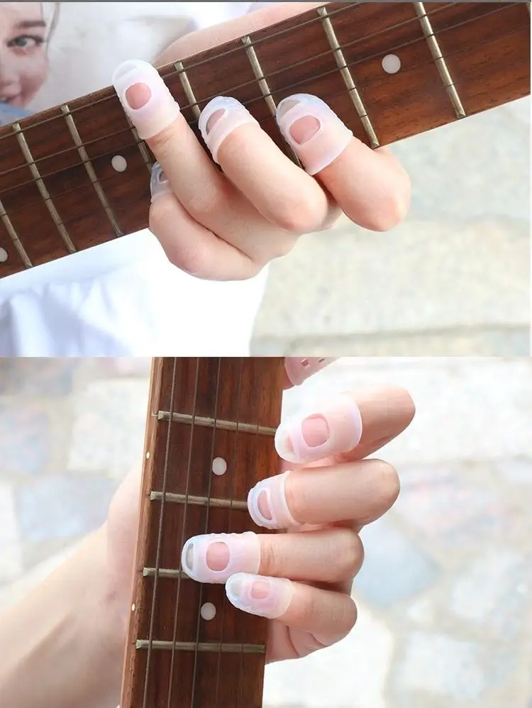 5pcs Relief Play Pain Gloves Finger Cover Anti-Slip Hands Coat For Ukulele Electric Acoustic Guitar