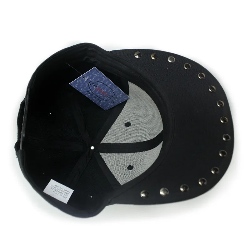 Casquette Baseball Réglable à Rivets - Style Hip Hop, Punk - Taille Unique 54-60