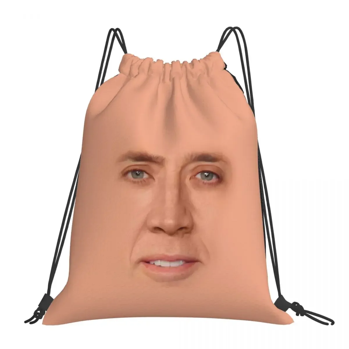

Nicolas Cage - Face Backpacks Casual Portable Drawstring Bags Drawstring Bundle Pocket Sundries Bag BookBag For Man Woman