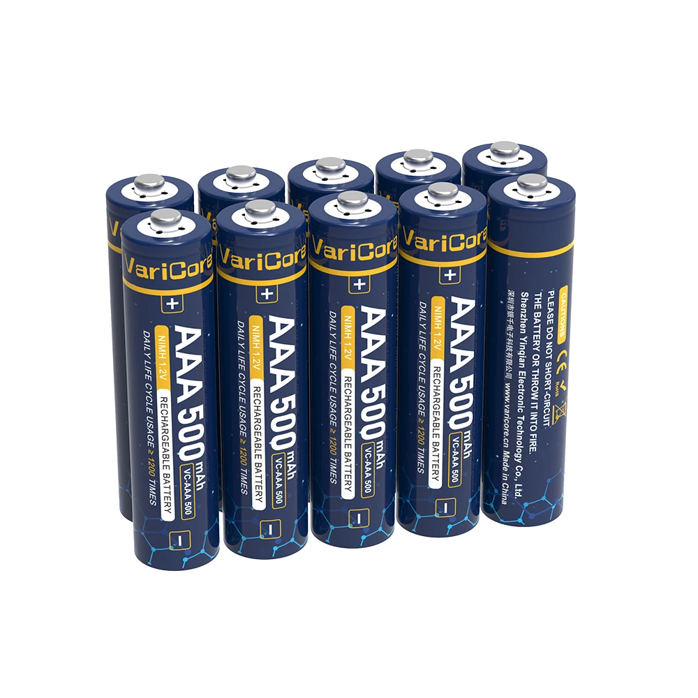 VariCore Original AAA 500mAh NiMH Battery 1.2V Rechargeable Battery for Flashlight, Toys,remote control rechargeable nickel metal hydride batteries