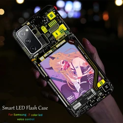 LED Call Light Glass Phone Case with Voice - Controlled Luminous Back Cover - S26 Ultra (955)