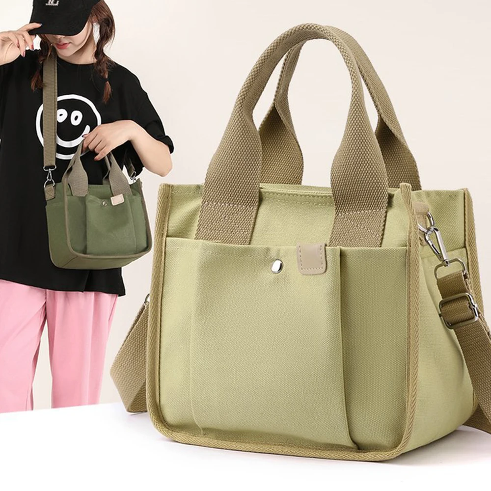 

Casual Canvas Bag Designer Bags for Women Tote Mini Handbags Multiple Pockets Shoulder Crossbody Bag 2023 Small Shopper Purses