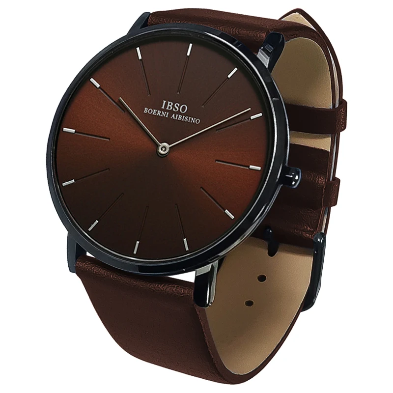 Luxury Male Social Watches Original Brand Design Ultra-thin Simple Quartz Hand Clock Boys Casual Leather Strap Men Wristwatches