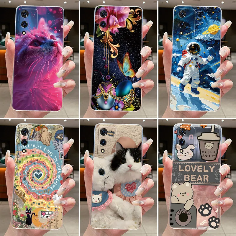 Aesthetic Cute Cat Astronaut Transparent Soft TPU Silicone Phone Case Cover