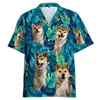 Cute Shiba Inu 3D Printed Shirts For Men Clothes Funny Dog Beach Shirt Pet Dogs Unisex Lapel Blouse Casual Hawaiian Women Tops 1