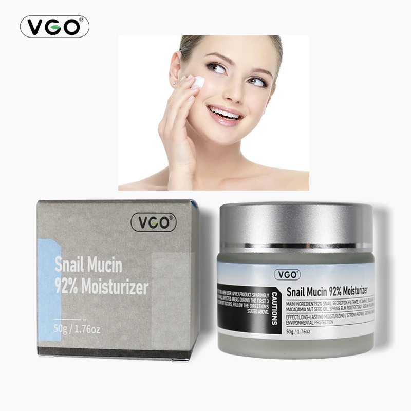 VGO Snail Mucin 92% Moisturizer Daily Face GelCream for Dry & Sensitive Skin, 50g/1.760zCleanser Moisturizing Skincare-B