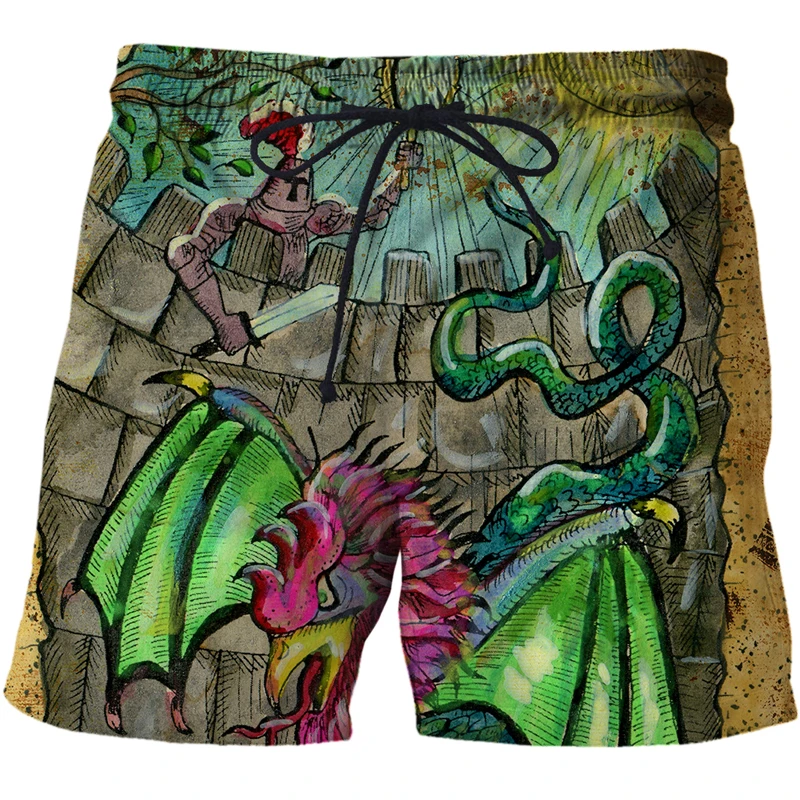 

men short Beach Shorts Tarot art pattern 3D Printing Swimming Sports Pants Man Surfing shorts Breathable Swimwear men clothing
