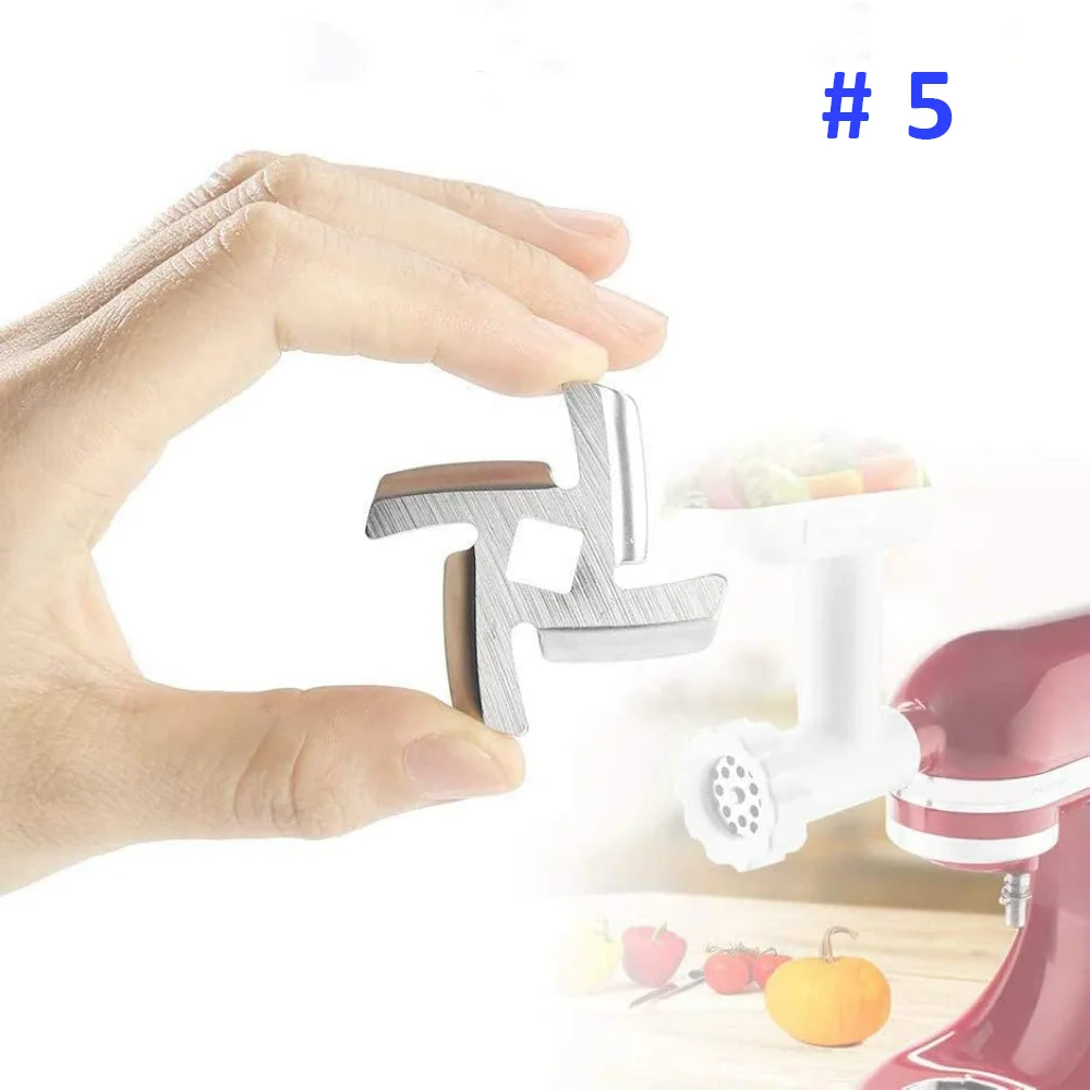 Meat Grinder Blade Stainless Steel Food Grinder Accessories #5 Meat Knife Cutter Compatible for Braun Panasonic electric meat grinder