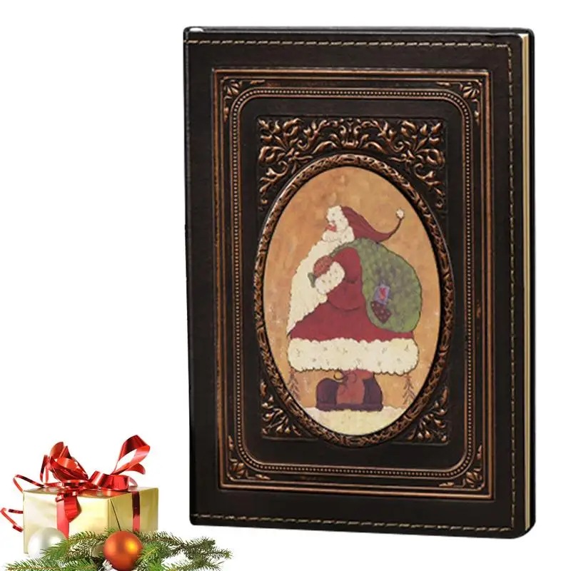 

Christmas Santa Claus Notebook Vintage Style Composition Notebook A5 PU Leather Journal Merry Christmas Notebook For Students