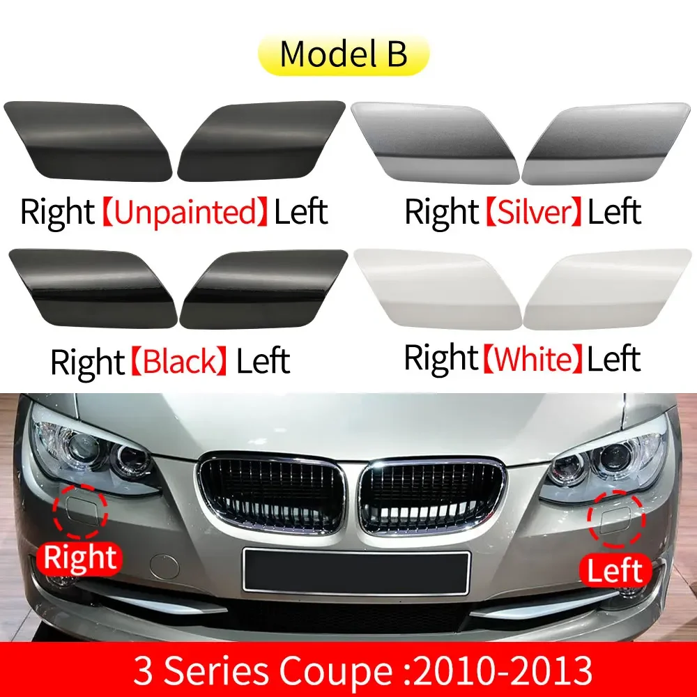 BMW E92 E93 3 시리즈 쿠페 2007-2013 헤드라이트 워셔 커버 캡 프론트 범퍼 스프레이 노즐 교체 액세서리 318 320 328