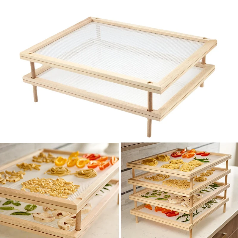 

Wooden Pasta Herb Drying Racks Multipurpose 2-Tier Food-Dryer Holder Practical Home Kitchen 2-Tier Pasta Herb Drying Racks gass