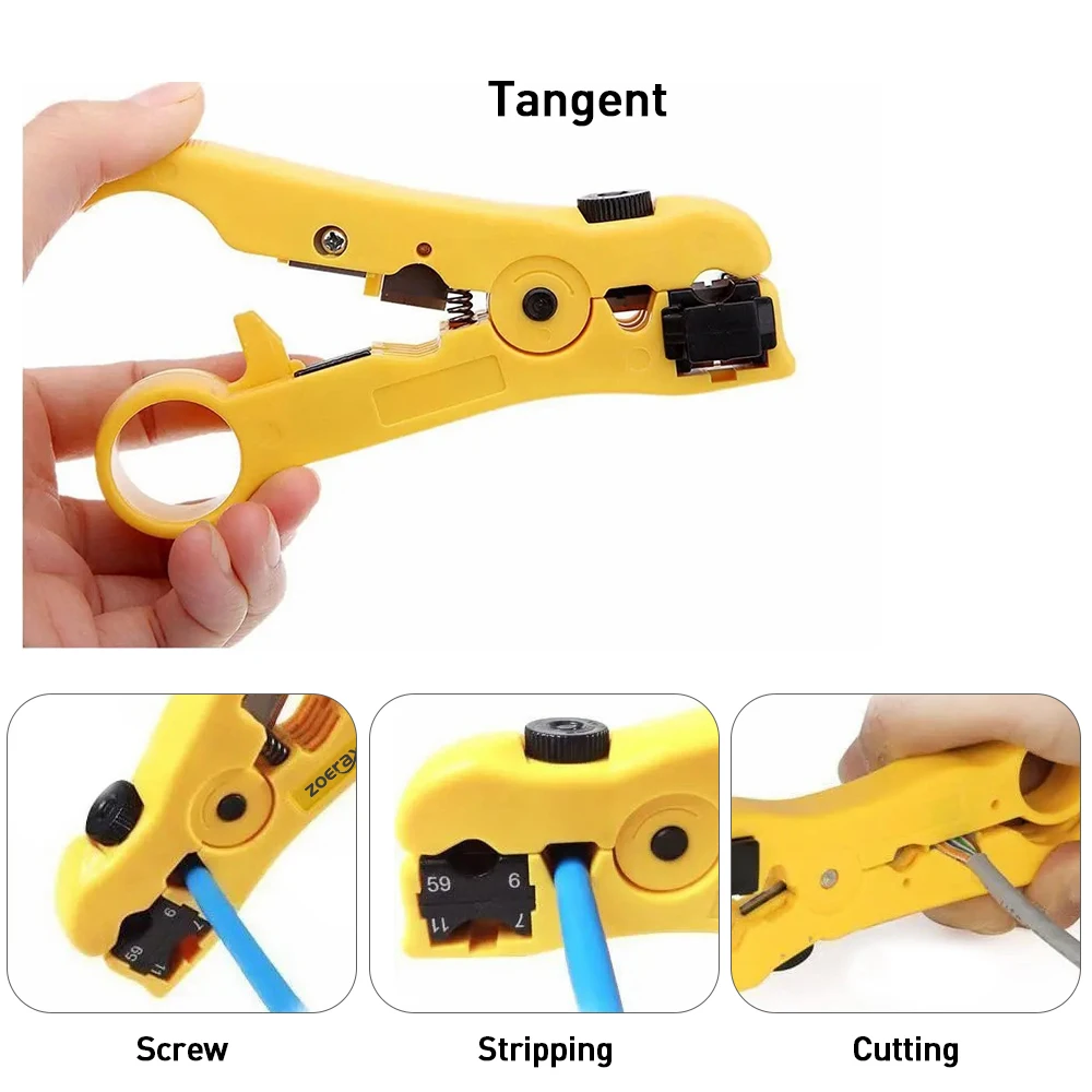 Natalink Network Tool kit RJ45 Crimp Tool Pass Through Crimper, Wire Tracker, Punch down Tool, Stripper, Cutter, Cat6 Connectors - 5