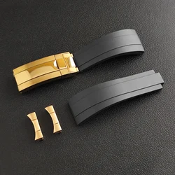 Gold and Silver Stainless Steel Watch Case with Sapphire Crystal Glass and 20mm Strap in Elegant Box (3 rose)