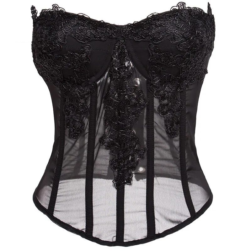 Waist Corset Corset Bustier Top Lace Corset Lace Lingerie Set Women Gothic Chiffon Lace Corsets and Bustiers