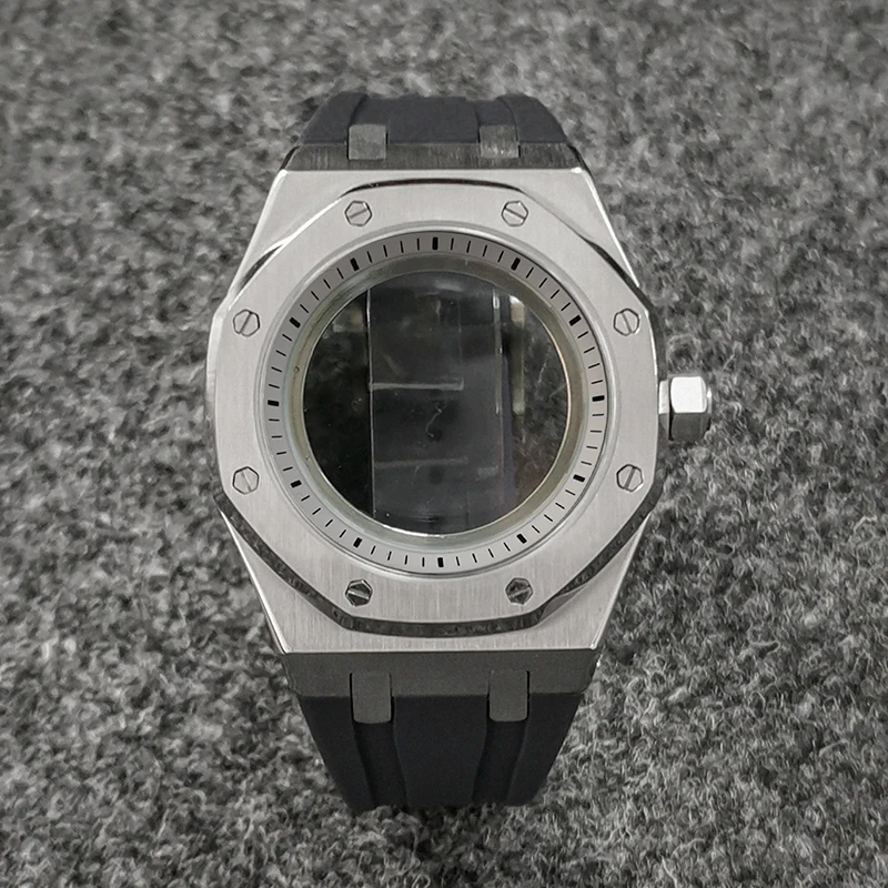41mm hochwertiges 316L Edelstahlgehäuse + Armband + Ring Saphirglas Uhrengehäuse passend für NH35/NH36 Automatikwerk Zubehör – Detail 7