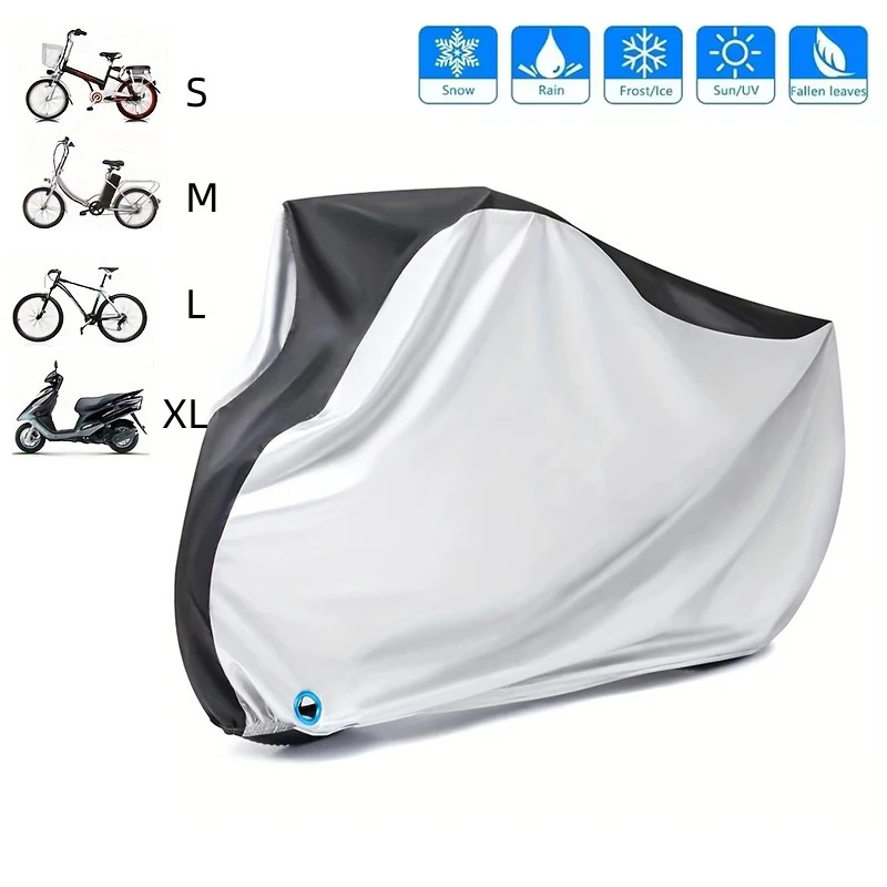 Waterproof Anti-UV Dustproof Outdoor Bike Cover with Lock Hole (Sizes S-XL)