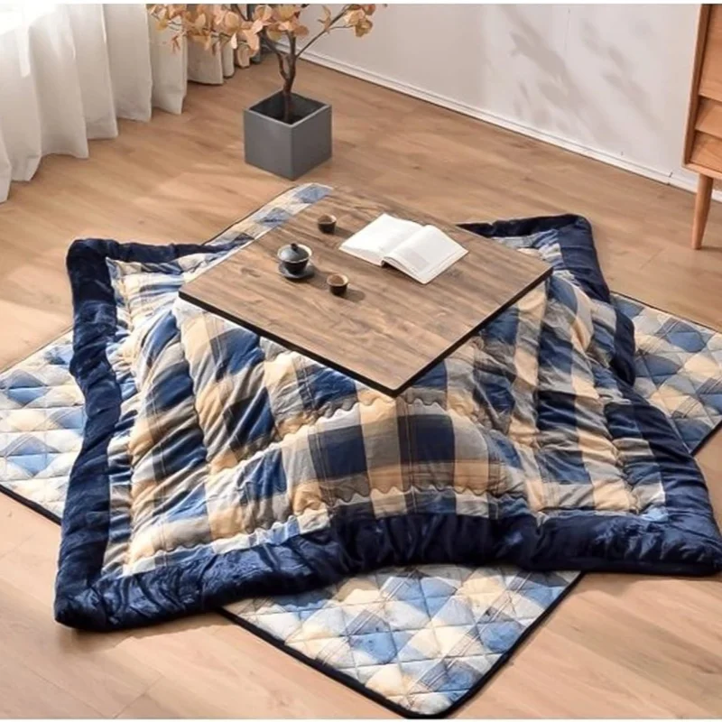 Japanese Kotatsu Table 4pcs Set &ndash; Heating Table, Quilt, Carpet &Heater for a Cozy Winter Coffee Table Household Heating