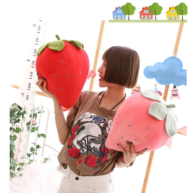 Creative Cartoon Plush Strawberry Toy Children's Cute Fruit Stuffed Plush Toy Sofa Cushion Pillow Fun Sleeping Toy Girl Gift 6