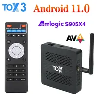 ТВ-приставка TOX3, Android 11, 4 + 32 ГБ, Amlogic S905X4, 2T2R, Wi-Fi, 1000 м, Интернет, BT4.1, поддержка AV1, 4K, 60fps, DLNA — изображение 2